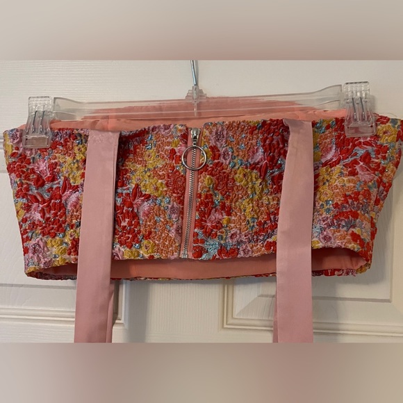 Lulu’s Ellarina Pink Multi Metallic Tie-Strap Two-Piece Midi Dress in Size Small - Picture 13 of 16